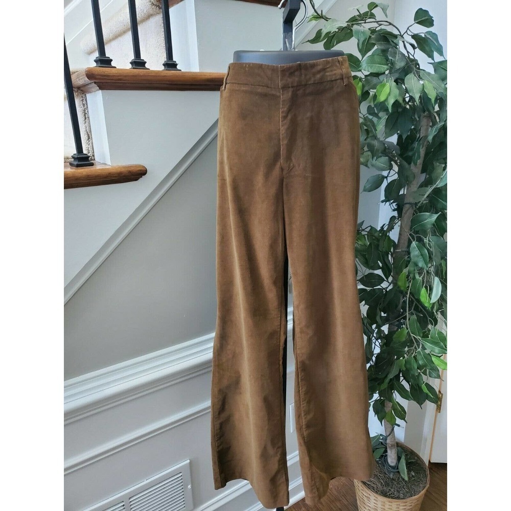 Land's‎ End Women's Brown Cotton & Rayon Modern Fit Boot Cut Casual Pants